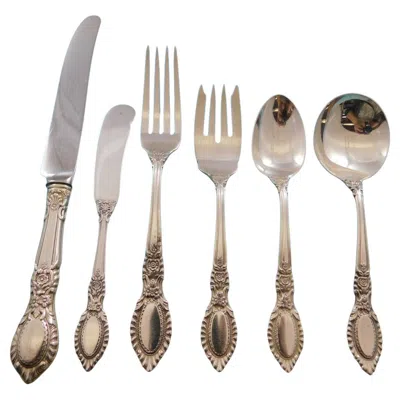 Pre-owned Reed & Barton Guildhall By  Sterling Silver Flatware Set Service 74 Pc Floral In Sand