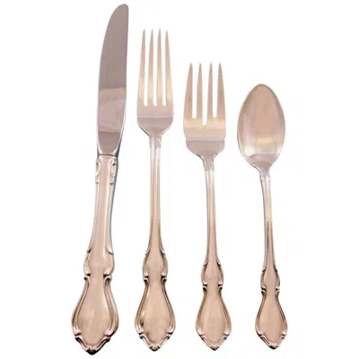 Pre-owned Reed & Barton Hampton Court By Reed And Barton Sterling Silver Flatware Set 8 Service 32 Pcs In Sand