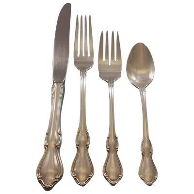 Pre-owned Reed & Barton Hampton Court By  Sterling Silver Flatware Set Service 48 Pieces In Brown