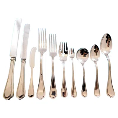 Pre-owned Reed & Barton Hepplewhite By  Sterling Silver Flatware Set Service 129 Pc Dinner In Sand