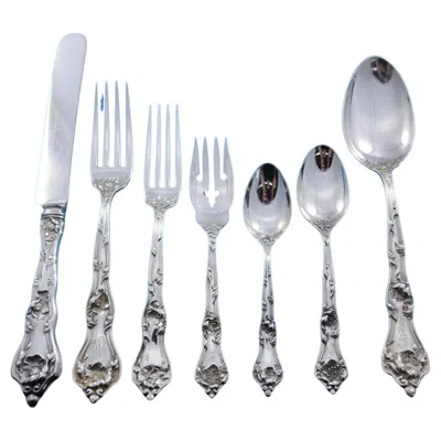 Pre-owned Reed & Barton Intaglio By  Sterling Silver Flatware 12 Dinner Set Service 85 Pcs