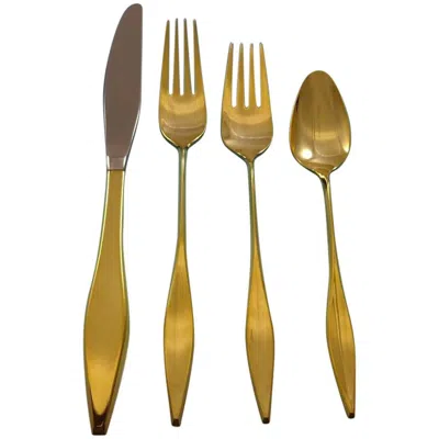 Pre-owned Reed & Barton Lark Gold By  Sterling Silver Flatware Set For 12 Service Vermeil