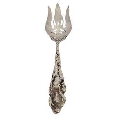Pre-owned Reed & Barton Love Disarmed Sterling Silver Large Salad Serving Fork #21580 In Multi