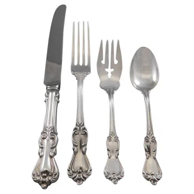 Pre-owned Reed & Barton Marlborough By Reed And Barton Sterling Silver Flatware Set For 12 Service 56 Pc