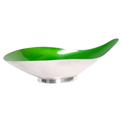 Pre-owned Reed & Barton Mid Century Kidney Shaped  Enamel And Silver Dish