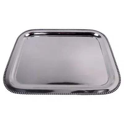 Pre-owned Reed & Barton Modern Classical Sterling Silver Tray With Bold Beading