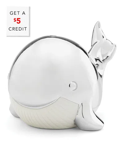 Reed And Barton Mystic Sea Whale Bank With $5 Credit In Metallic