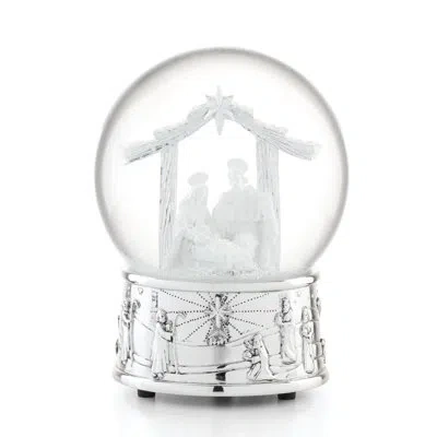 Reed & Barton Nativity Musical Snow Globe In White