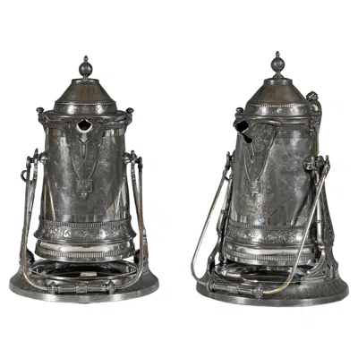 Pre-owned Reed & Barton , Pair Of Ice Water Pitchers, Usa, Circa 1880 In Silver