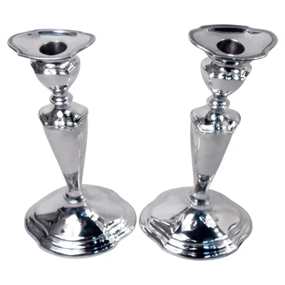Pre-owned Reed & Barton Pair Of  Edwardian Classical Sterling Silver Candlesticks