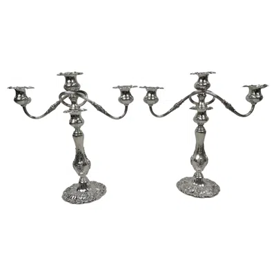 Pre-owned Reed & Barton Pair Of  Francis I Sterling Silver 3-light Candelabra