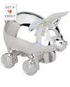 Reed And Barton Piggy With Wheels Silverplate Bank With $8 Credit In Metallic