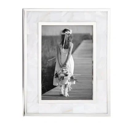 Reed & Barton Plated Giftware Mother Of Pearl Single Picture Frame In Silver