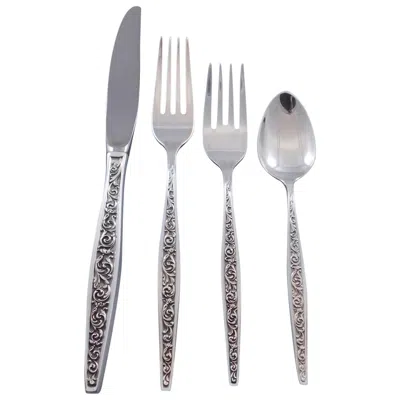 Pre-owned Reed & Barton Renaissance Scroll By Reed And Barton Sterling Silver Flatware Set 35 Pieces New