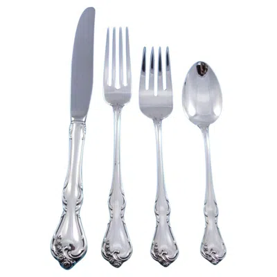 Pre-owned Reed & Barton Rose Cascade By  Sterling Silver Flatware Service 12 Set 59 Pieces In Red
