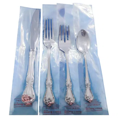 Pre-owned Reed & Barton Rose Cascade By  Sterling Silver Flatware Service Set 32 Pieces New In Red