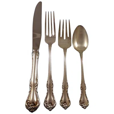 Pre-owned Reed & Barton Rose Cascade By  Sterling Silver Flatware Service Set 32 Pieces In Red
