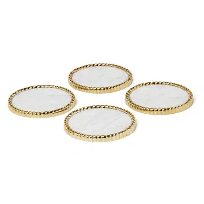 Reed & Barton Reed And Barton Roseland Coasters, Set Of 4 In Gray;gold