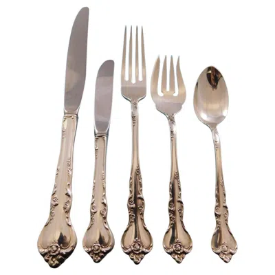 Pre-owned Reed & Barton Savannah By Reed And Barton Sterling Silver Flatware Service For 12 Set 66 Pcs In Brown
