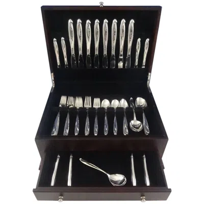 Pre-owned Reed & Barton Silver Sculpture By  Sterling Silver Flatware Service 8 Set 49 Pcs In Black