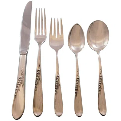 Pre-owned Reed & Barton Silver Wheat By  Sterling Silver Flatware Service 6 Set 33 Pieces In Brown