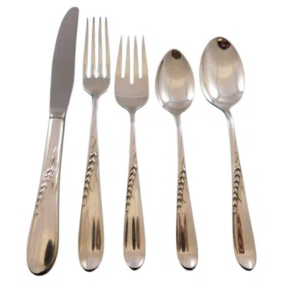 Pre-owned Reed & Barton Silver Wheat By  Sterling Silver Flatware Set 12 Service 66 Pcs In Brown