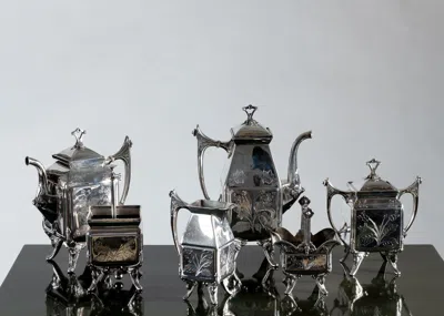 Pre-owned Reed & Barton , Six Piece Tea And Coffee Service, Us, Circa 1872 In Silver