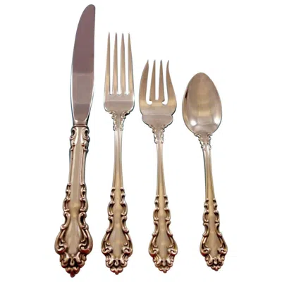 Pre-owned Reed & Barton Spanish Baroque By Reed And Barton Sterling Silver Flatware Set Service 47 Pc In Brown