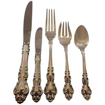 Pre-owned Reed & Barton Spanish Baroque By Reed And Barton Sterling Silver Flatware Set Service Dinner In Brown