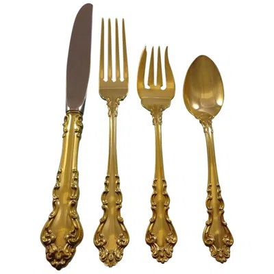 Pre-owned Reed & Barton Spanish Baroque Gold By  Sterling Silver Flatware Set Service 32 Pc