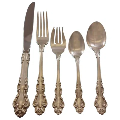 Pre-owned Reed & Barton Spanish Baroque  Sterling Silver Flatware Set Service 64 Pc Dinner In Brown