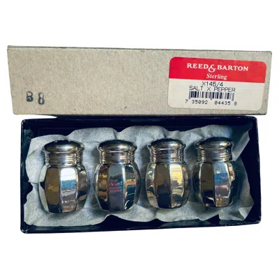 Pre-owned Reed & Barton Sterling Silver Individual Salt & Pepper Shakers Set Of 4