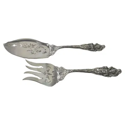 Pre-owned Reed & Barton Sterling Silver Serving Set "love Disarmed"