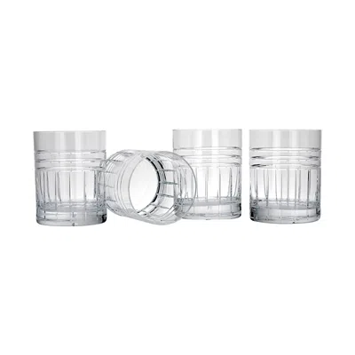 REED & BARTON TEMPO DOUBLE OLD-FASHIONED GLASSES, SET OF 4