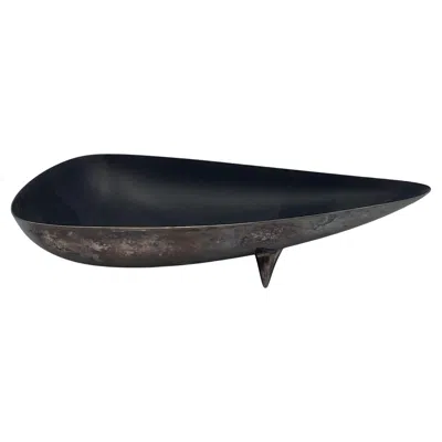 Pre-owned Reed & Barton Ultra Rare  #94 Matte Black Enamel Teardrop Candy Dish By John Prip