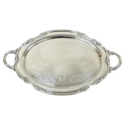 Pre-owned Reed & Barton Vintage  1820 Victorian Silver Plated Oval Serving Platter Bar Tray