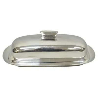 Pre-owned Reed & Barton Vintage  Art Deco Mid Century Modern Silver Plated Butter Dish