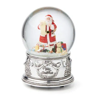 Reed & Barton Winter Traditions Santa Musical Snow Globe In Silver,red,beige,green