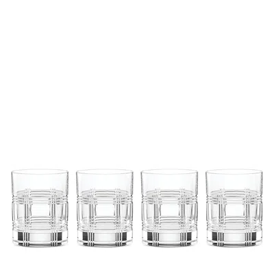 REED & BARTON HUDSON DOUBLE OLD FASHIONED GLASSES, SET OF 4