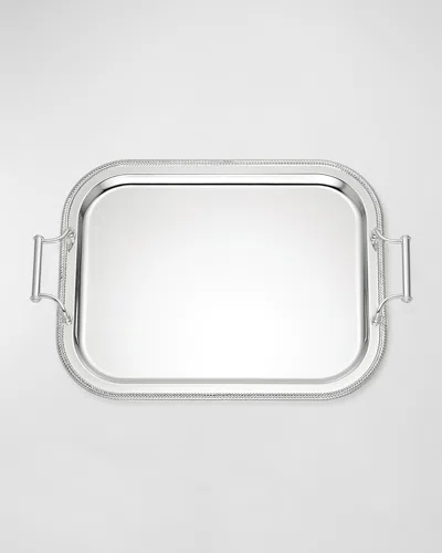 Reed & Barton Silverplate Tray With Handles In Black