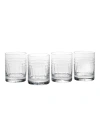 REED & BARTON TEMPO DOUBLE OLD FASHIONED GLASSES, SET OF 4
