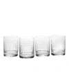 Reed & Barton Tempo 12 Oz. Double Old-fashioned Glasses, Set Of 4 In Clear And No Color