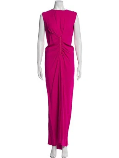 Pre-owned Reed Krakoff Bateau Neckline Long Dress In Pink