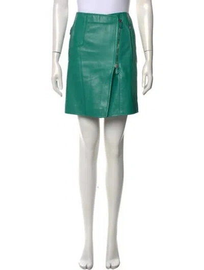 Pre-owned Reed Krakoff Calf Leather Mini Skirt In Green