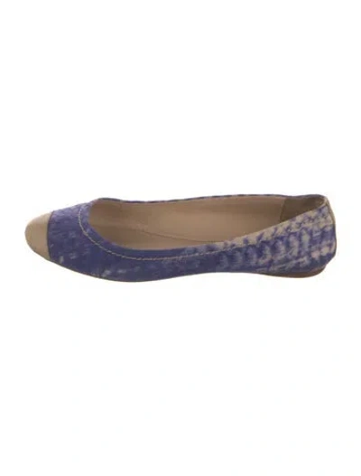 Pre-owned Reed Krakoff Canvas Tie-dye Print Ballet Flats In Blue/neutrals