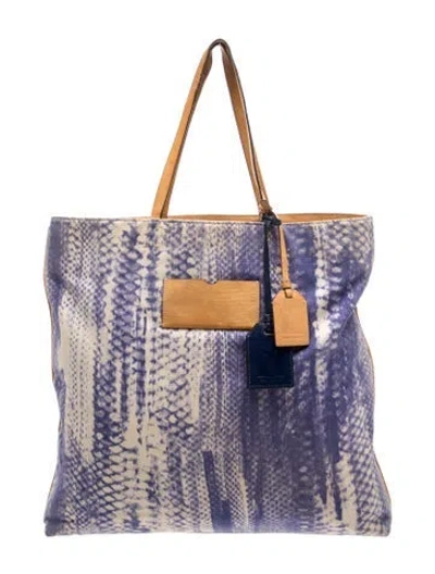 Pre-owned Reed Krakoff Canvas Tote In Blue