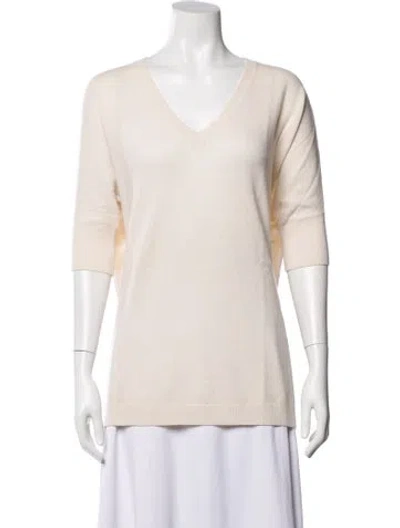 Pre-owned Reed Krakoff Cashmere V-neck Sweater In Neutral
