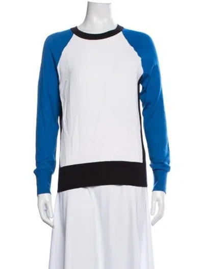Pre-owned Reed Krakoff Colorblock Pattern Crew Neck Sweatshirt In Black/blue/white