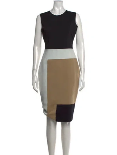 Pre-owned Reed Krakoff Colorblock Pattern Knee-length Dress In Black