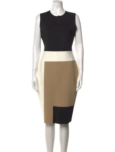 Pre-owned Reed Krakoff Colorblock Pattern Knee-length Dress In Black